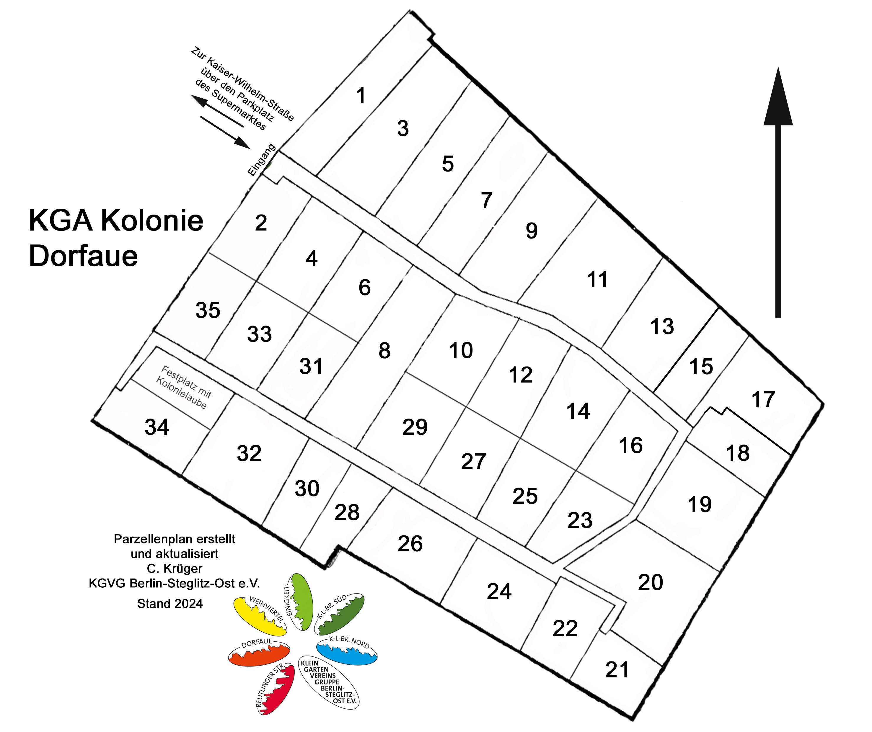 Parzellenplan der Kolonie Dorfaue